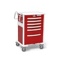 Waterloo Healthcare Waterloo 6-Drawer Tall Aluminum Emergency Cart UTRLA-333369-RED